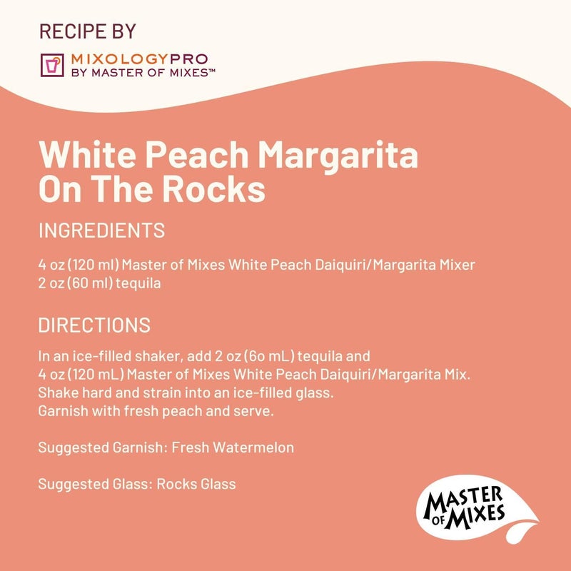 Master of Mixes White Peach Daiquiri / Margarita Drink Mix - 6 Pack - Image 4